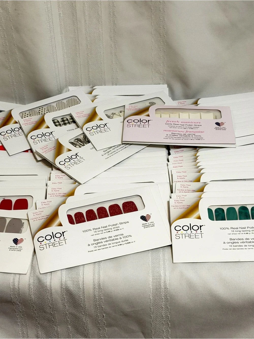 LOT OF 84 Packages Color Street Nail Strips Clear Nail Art Overlay Manicure Spa
